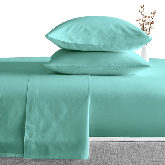 1000 Thread Count RV Fitted Sheet 32X79" Truck Sleeper Size Aqua Green Solid Egyptian Cotton Soft And Smooth Bed Sheets for Campers, RV Bunk And Truck Sleeper with 6 inch deep pocket