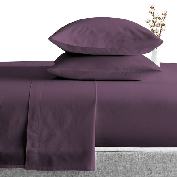 1000 Thread Count RV Fitted Sheet 36X75" Cot Bed Size Plum Solid Egyptian Cotton Soft And Smooth Bed Sheets for Campers, RV Bunk And Truck Sleeper with 14 inch deep pocket