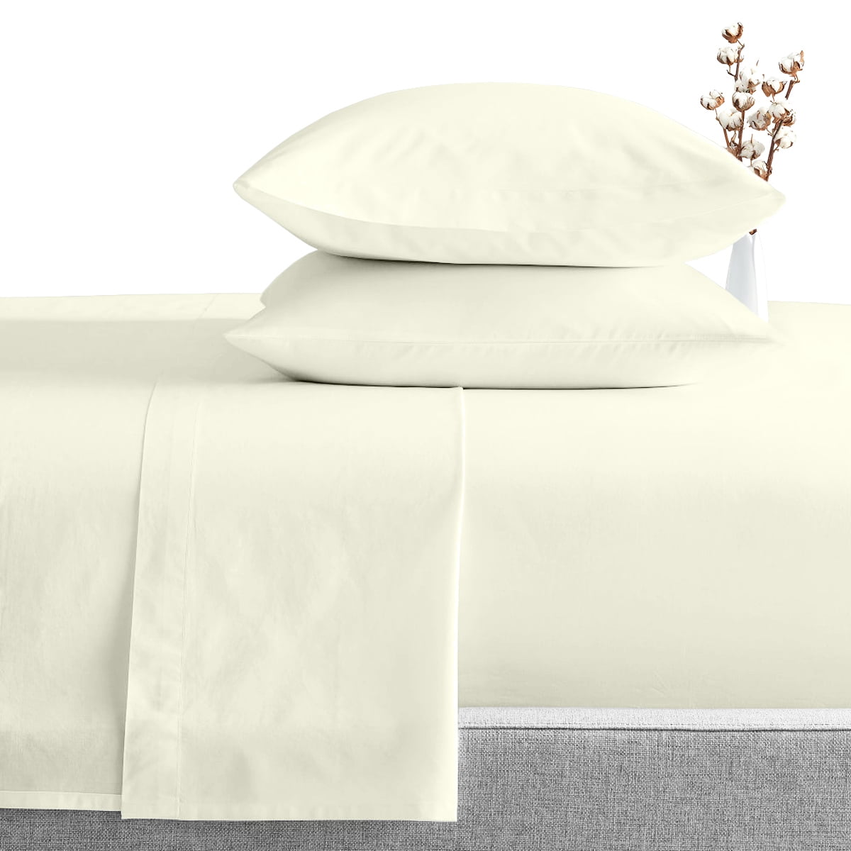 1000 Thread Count RV Fitted Sheet Three Quarter Size Ivory Solid
