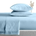 thumbnail image 1 of 1000 Thread Count RV Sheet Sets 28X75" Cot Bed Size Light Blue Solid Egyptian Cotton Soft And Smooth Bed Sheets for Campers, RV Bunk And Truck Sleeper with 8 inch deep pocket, 1 of 7