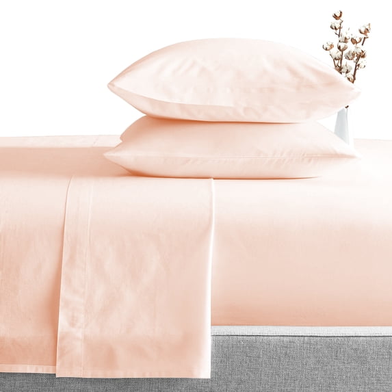 1000 Thread Count RV Sheet Sets 28X75" Cot Bed Size Peach Solid Egyptian Cotton Soft And Smooth Bed Sheets for Campers, RV Bunk And Truck Sleeper with 10 inch deep pocket