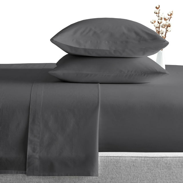 1000 Thread Count RV Sheet Sets 30X76" Cot Bed Size Dark Gray Solid Egyptian Cotton Soft And Smooth Bed Sheets for Campers, RV Bunk And Truck Sleeper with 10 inch deep pocket