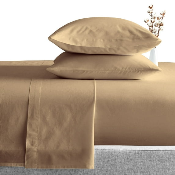 1000 Thread Count RV Sheet Sets 35X72" Cot Bed Size Taupe Solid Egyptian Cotton Soft And Smooth Bed Sheets for Campers, RV Bunk And Truck Sleeper with 14 inch deep pocket