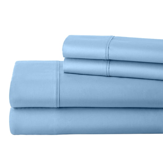 1000 Thread Count Twin Extra Long, 100% Egyptian Cotton 4 PC Sheet Set 12" Deep Pocket - Sky Blue
