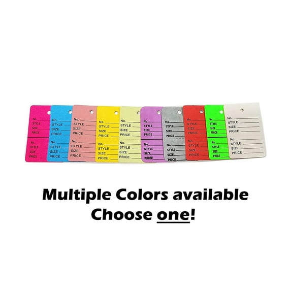 1000 Two-Part Number, Style, Size & Price Perforated Coupon Tags, 1.25" x 1.875", Light Blue