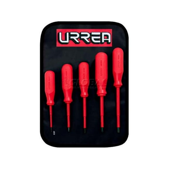 Urrea Professional Tools B992997 Dielectric 1000-Volt Screwdriver Set, 9700C Flat & Phillips Tip - 5 Piece