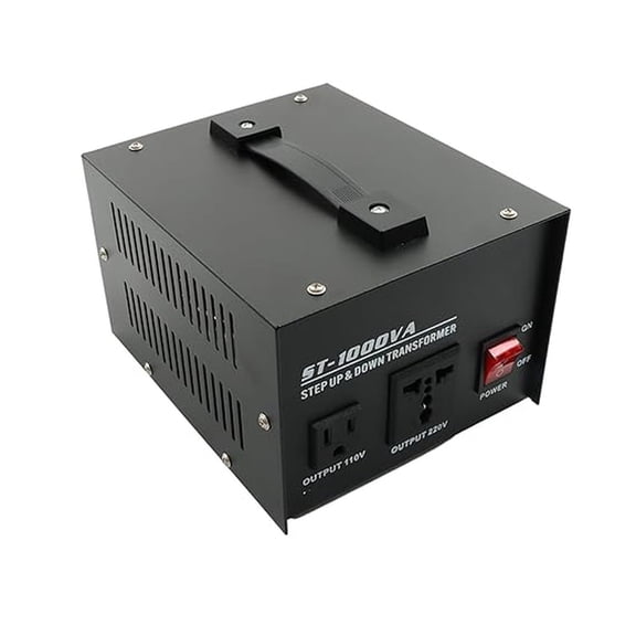 1000 Watt Transformer Universal Receptacle Universal Dual Output Step-Up and Step-Down Power Transformer 110V to 220V/220V to 110V Circuit Breaker Protection