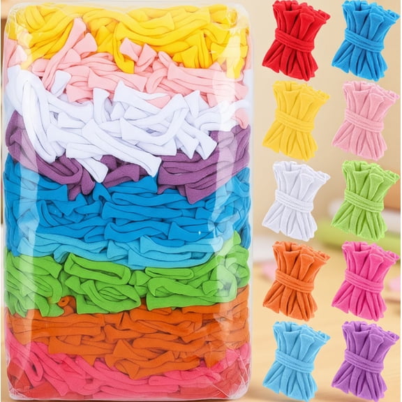 1000 Weaving Loom Refill Loops for 7 Inch Loom, 10 Colors Elastic Potholder Loom Bands for DIY Projects