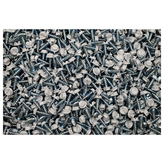 (1000) White Painted Zip Screws 8 x 1/2 Self-Piercing Hex Washer Sheet Metal