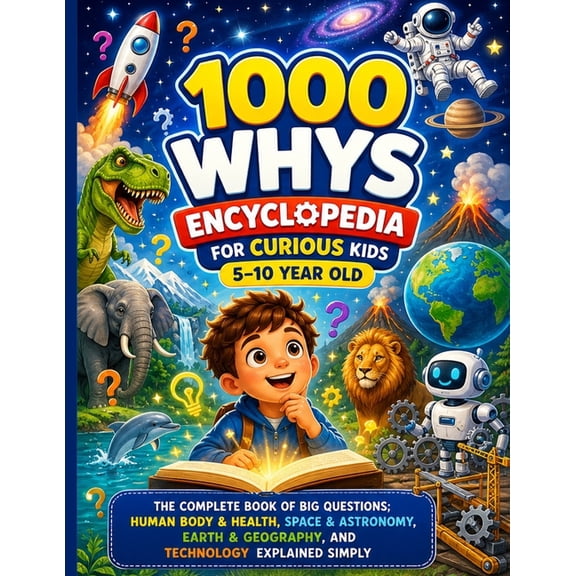 1000 Whys Encyclopedia for Curious Kids 5-10 Year Old: The Complete Book of Big Questions; Human Body & Health, Space & , (Paperback)
