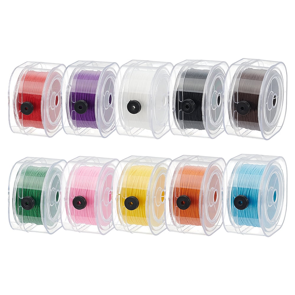 1000 Yards 0.8mm Stretchy Bracelet Strings 10 Colors Elastic String Thread Jewelry Thread Beads Cord String with Organizing Cases
