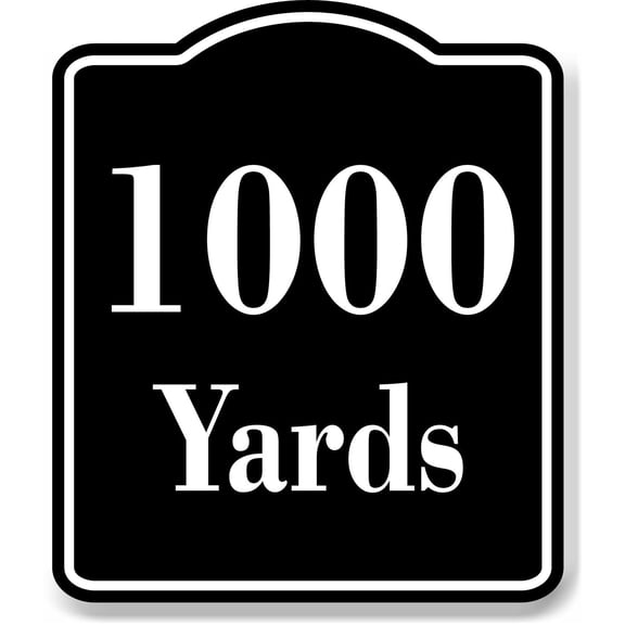 1000 Yards Distance Marker Running Race Marathon BLACK Aluminum Composite Sign, 20"x24"