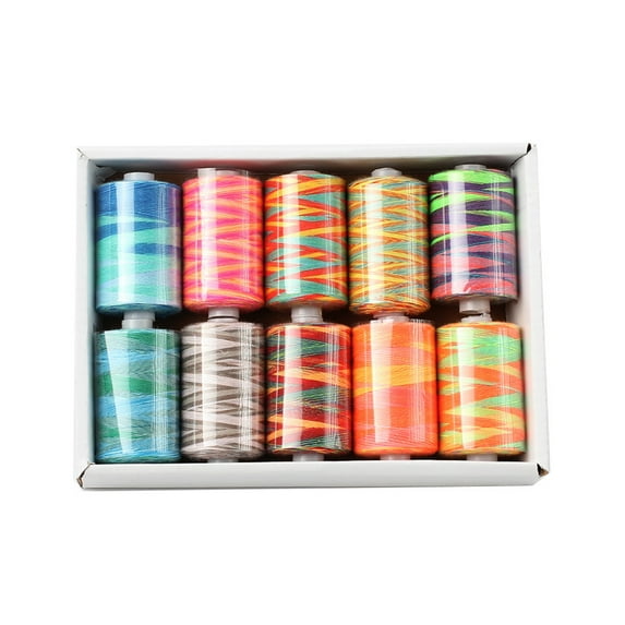 1000 Yards Polyester Sewing Thread Multicolor Sewing Machine Thread (10 Colors)