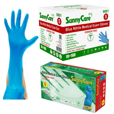 1000/case #8601 SunnyCare 5.0 mil Nitrile Exam Gloves Chemo-Rated (Non Vinyl Latex) Size: Small