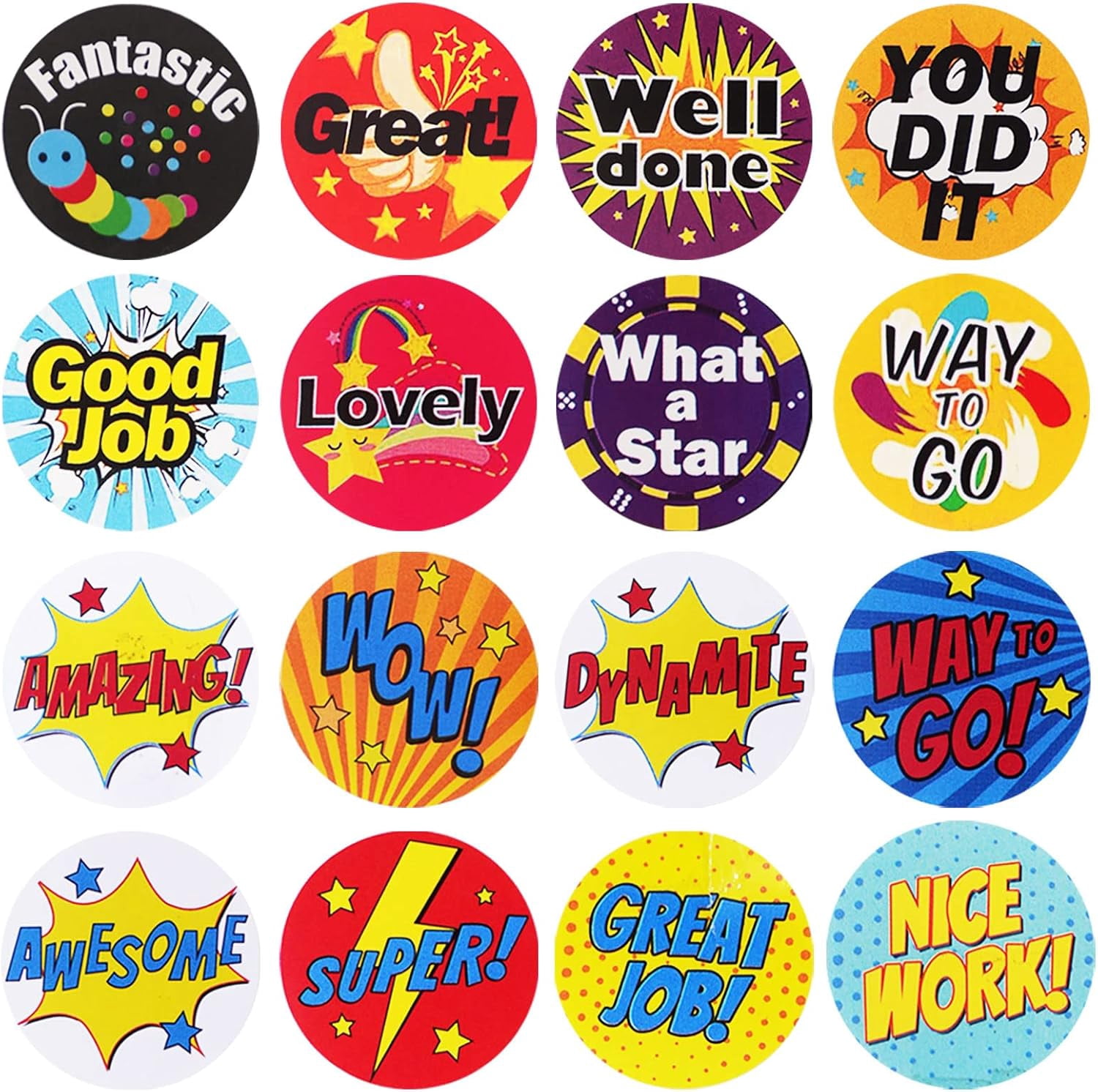 1000 count Stickers for Teachers,Fun Motivational Stickers Labels for ...