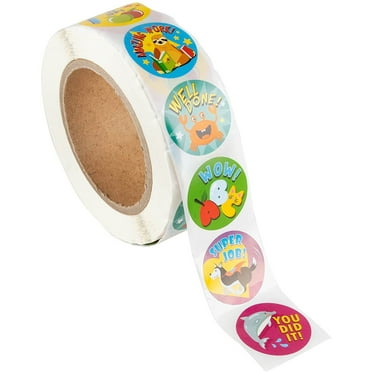 1000 ct DISEN Teacher Reward Stickers for Kids Toddlers, Motivational Classroom Sticker Roll for School Student Encouragement, 8 Animals Designs, 1.5 in
