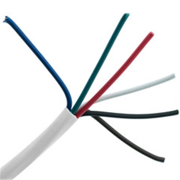 1000 ft. 18 AWG Plenum Security Cable - White - Fire-Retardant