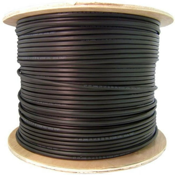 1000 ft. 24 Fiber Indoor & Outdoor Fiber Optic Cable with Multimode 62.5-125 OM1 & Plenum Rated Spool, Black