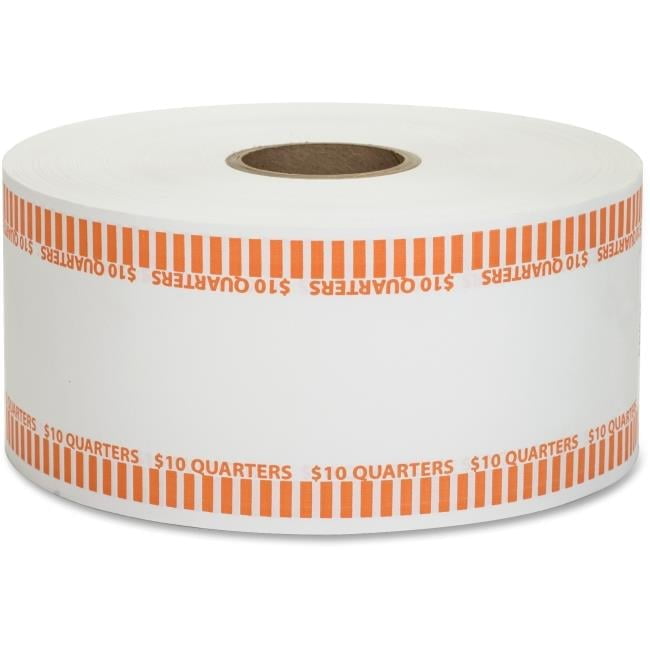1000 ft. Automatic Coin Flat Kraft Wrapper Rolls - Orange & White