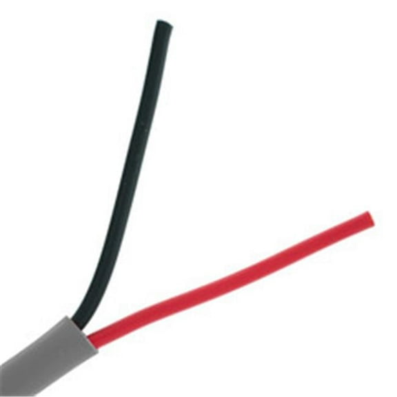 1000 ft. CMR 18 AWG 2 Stranded Security Cable, Gray - Pullbox