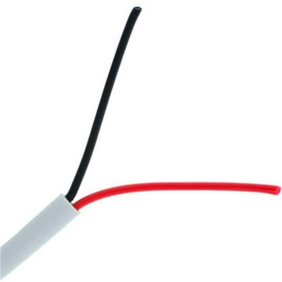 1000 ft. Security & Alarm Wire, 22-2 22AWG 2 Conductor - Solid - CMR & Inwall Rated - Pullbox, White