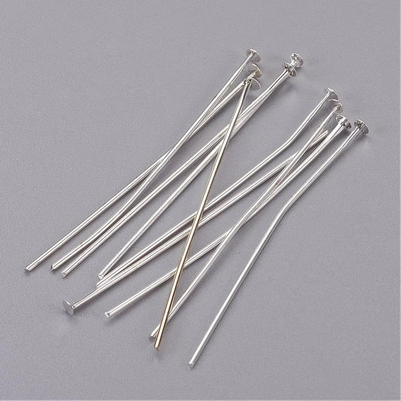 1000 g Jewelry Findings Cadmium Free Lead Free Iron Flat Head Pins Silver 45x0.75~0.8mm 20 Gauge 5100pcs/1000g Head: 2mm