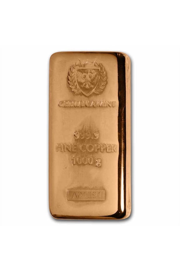 1000 gram Copper Bar - Germania (Poured, .9999 Fine)