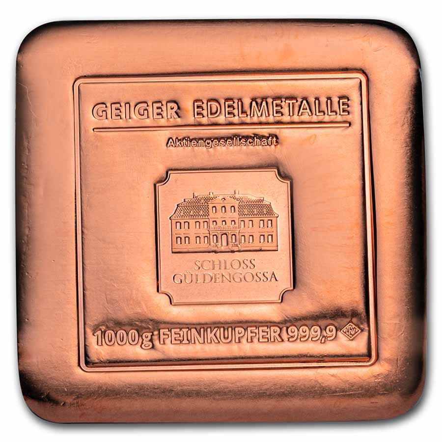 copper 銅　1000% bar Copper Cast Bar - Germania Mint