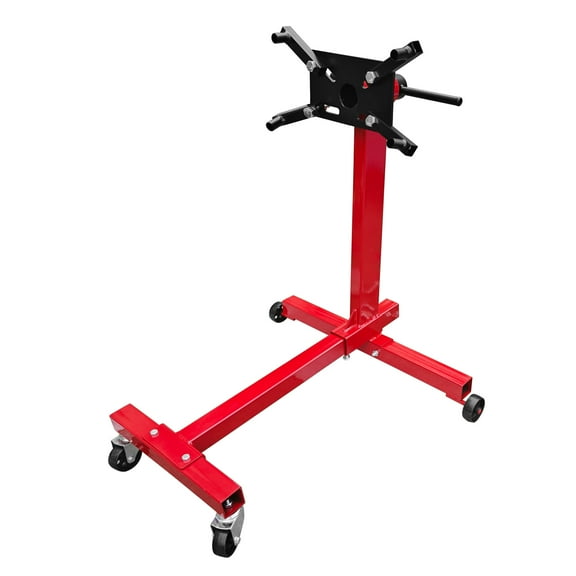 1000 lb Capacity Engine Stand - 360° Rotating Heavy Duty Motorcycle & Car Engine Stand with 4 Casters (Red)