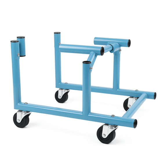 1000 lb Capacity Steel Engine Stand with 4 Swivel Casters, Blue Powder-Coated Finish for Engine Repair and Storage