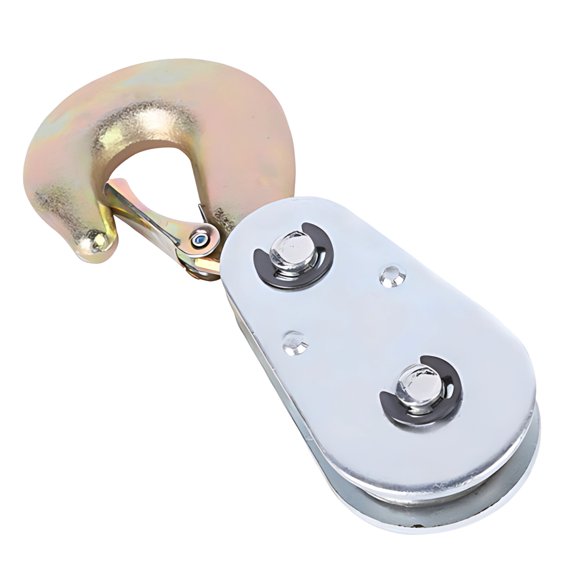 1000 lbs / 0. 5 Ton-Lifting Pulley Block with Hook, Heavy Duty Snatch Block, A3 Carbon Steel Single Wheel Swivel Hook, 5.9 in, Silver, Long-Lasting for Lifting, Silver