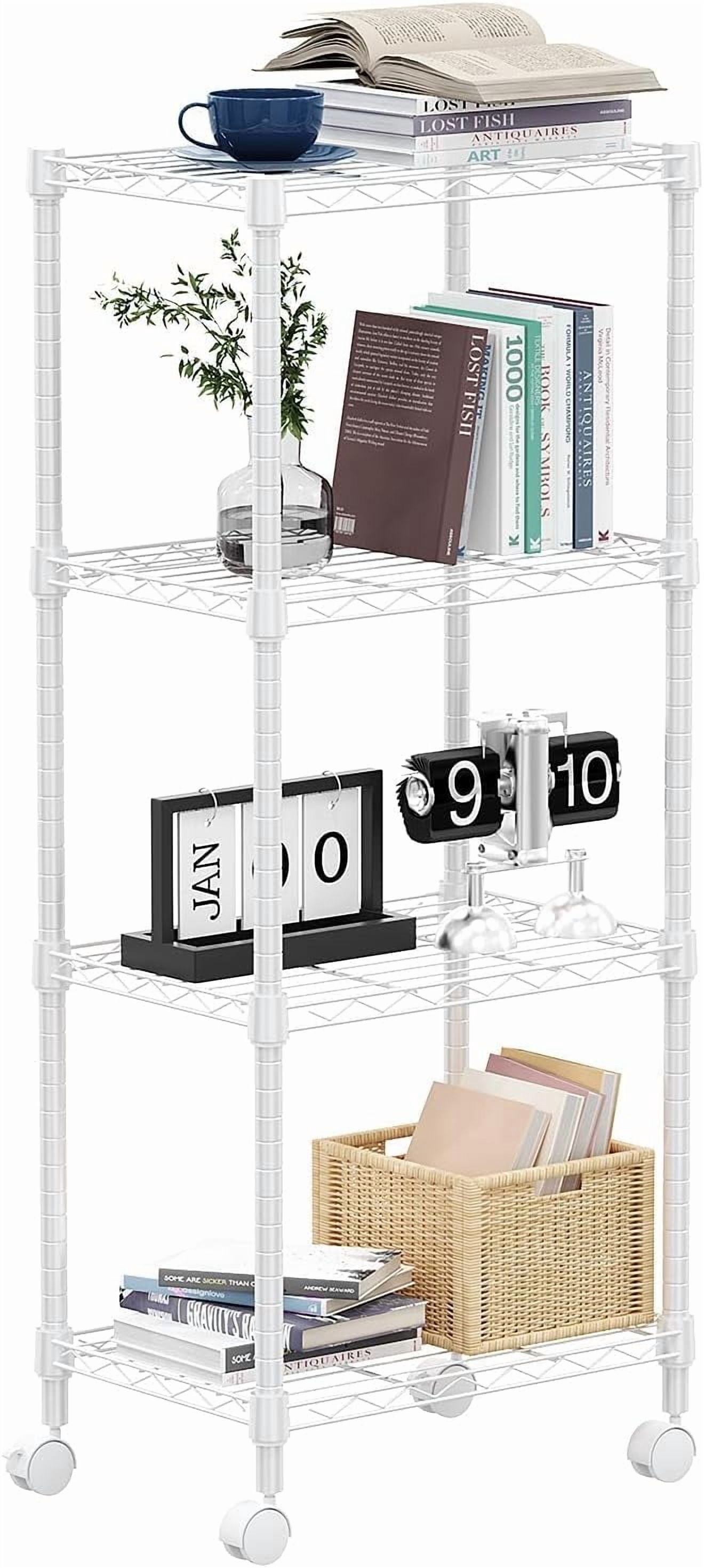 Wire Rake Adjustabel 1000 lbs 4-Shelf Adjustable Heavy Duty Steel Wire Rack, Adjustable ...