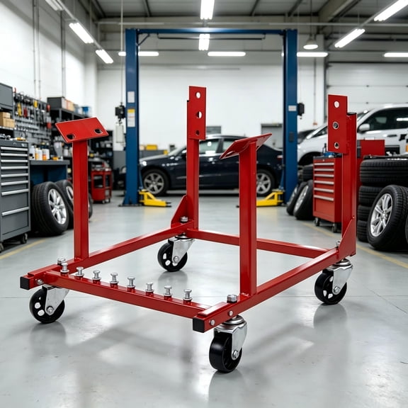 1000 lbs Auto Engine Cradle Stand for Chevrolet Chevy V8 Red