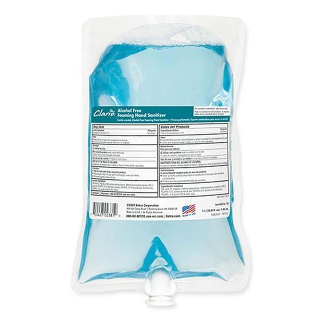 1000 ml Clario Alcohol Free Foaming Hand Sanitizer - Pack of 6