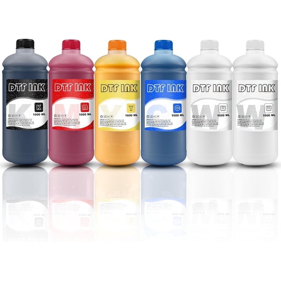 Premium DTF Transfer Ink Compatible for Direct to Film Printing for PET Film 1000 ml 6 Pack
