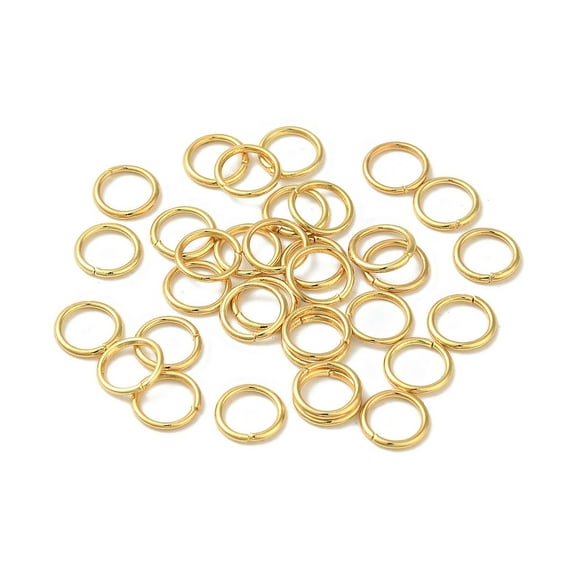 1000 pc 304 Stainless Steel Open Jump Rings Round for Chainmaille Weaves Real 18K Gold Plated 6x0.7mm Inner Diameter: 4.5mm