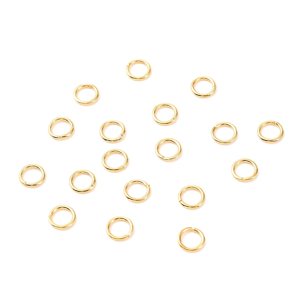 1000 pc Brass Open Jump Rings Long-Lasting Plated Round Real 18K Gold Plated 21 Gauge 5x0.7mm Inner Diameter: 3.6mm