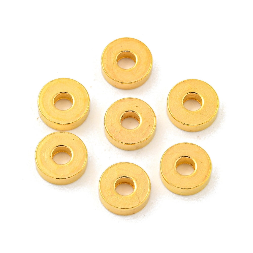 1000 pc Brass Spacer Beads Rondelle Golden 6x2mm Hole: 2mm