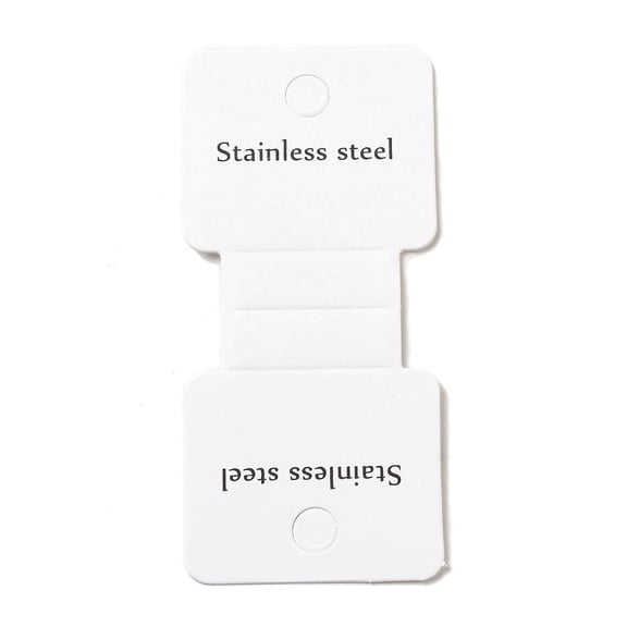 1000 pc Folding Paper Display Card with Word Stainless Steel Used For Necklaces and Bracelets White 8.45x3.95x0.05cm