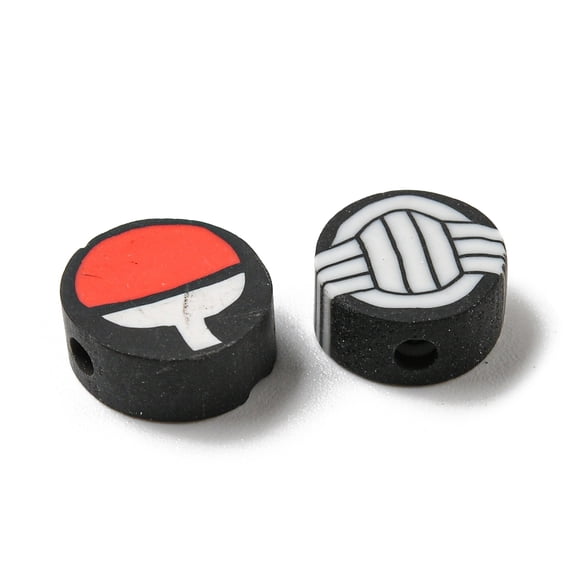 1000 pc Handmade Polymer Clay Beads Football/Basketball/Rugby/Volleyball/Baseball Mixed color 9.5x4.5mm Hole: 1.8mm