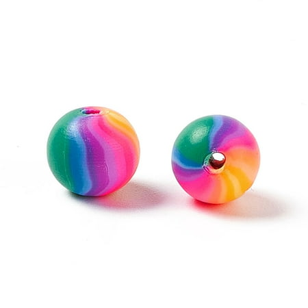 1000 pc Handmade Polymer Clay Beads Round Colorful 8mm Hole: 2mm