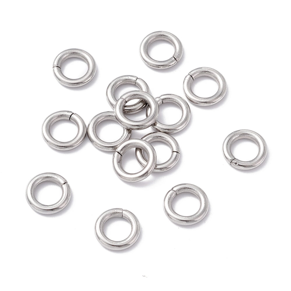 1000 pc Non-Tarnish 304 Stainless Steel Jump Rings Closed Jump Rings Round Stainless Steel color 10x2mm Inner Diameter: 6mm