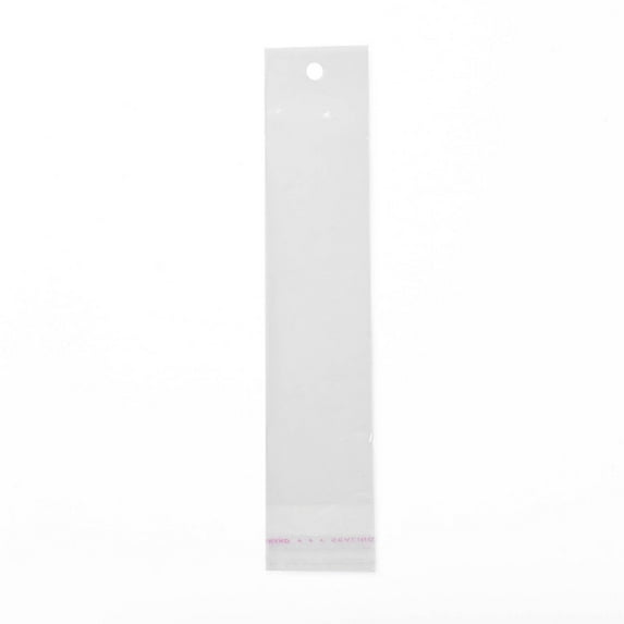 1000 pc Rectangle Plastic Cellophane Bags Self-Adhesive Sealing with Hang Hole Clear 25x5x0.01cmDIY