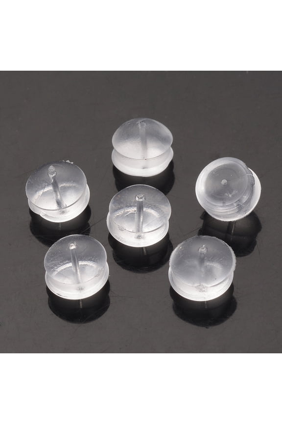 1000 pc Rubber Ear Nuts Earring Backs Clear 5x5x4mm Hole: 0.5mm