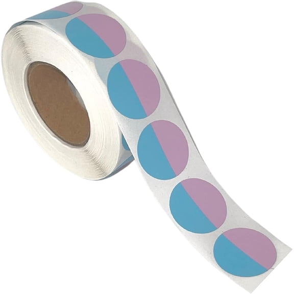 1000 pc Scratch Off Stickers 1 Inch Round Pink/Blue Gender Reveal Scratch Off Sticker Perfect to Make Gender Reveal Scratch Off Cards