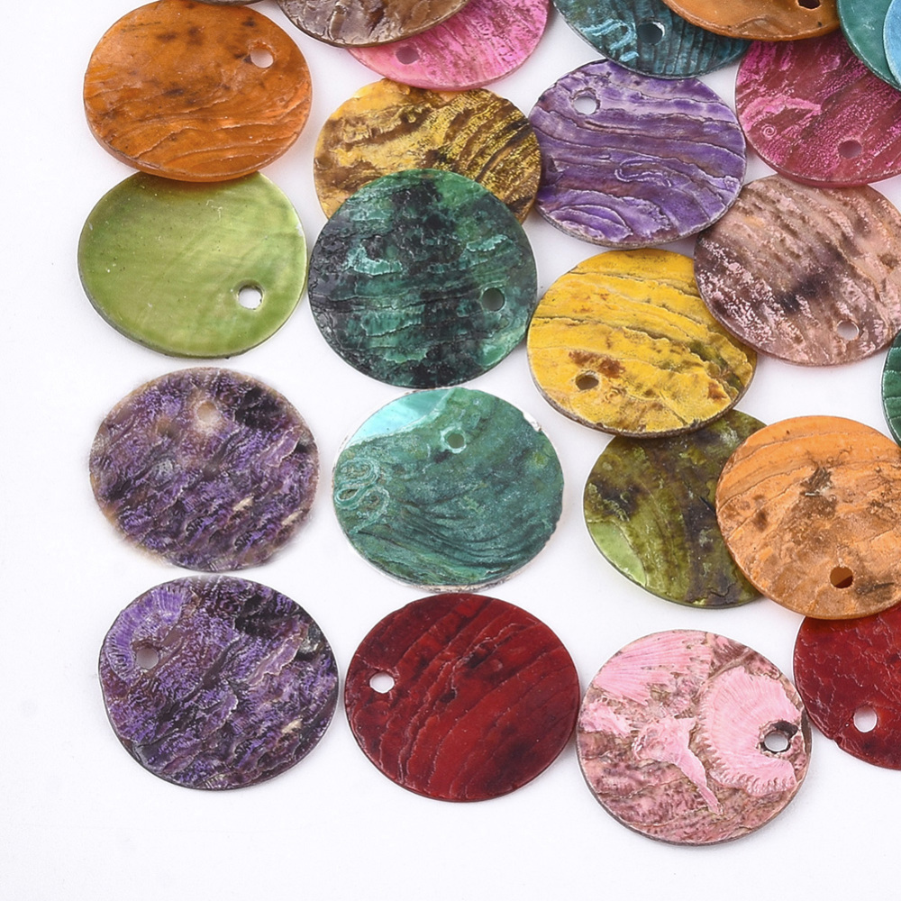1000 pc Spray Paint Natural Akoya Shell Pendants Mother of Pearl Shell ...