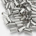 thumbnail image 1 of 1000 pc Tarnish Resistant 201 Stainless Steel Cord Ends End Caps Stainless Steel color 7x2.2mm Hole: 1mm Inner Diameter: 1.6mm, 1 of 2