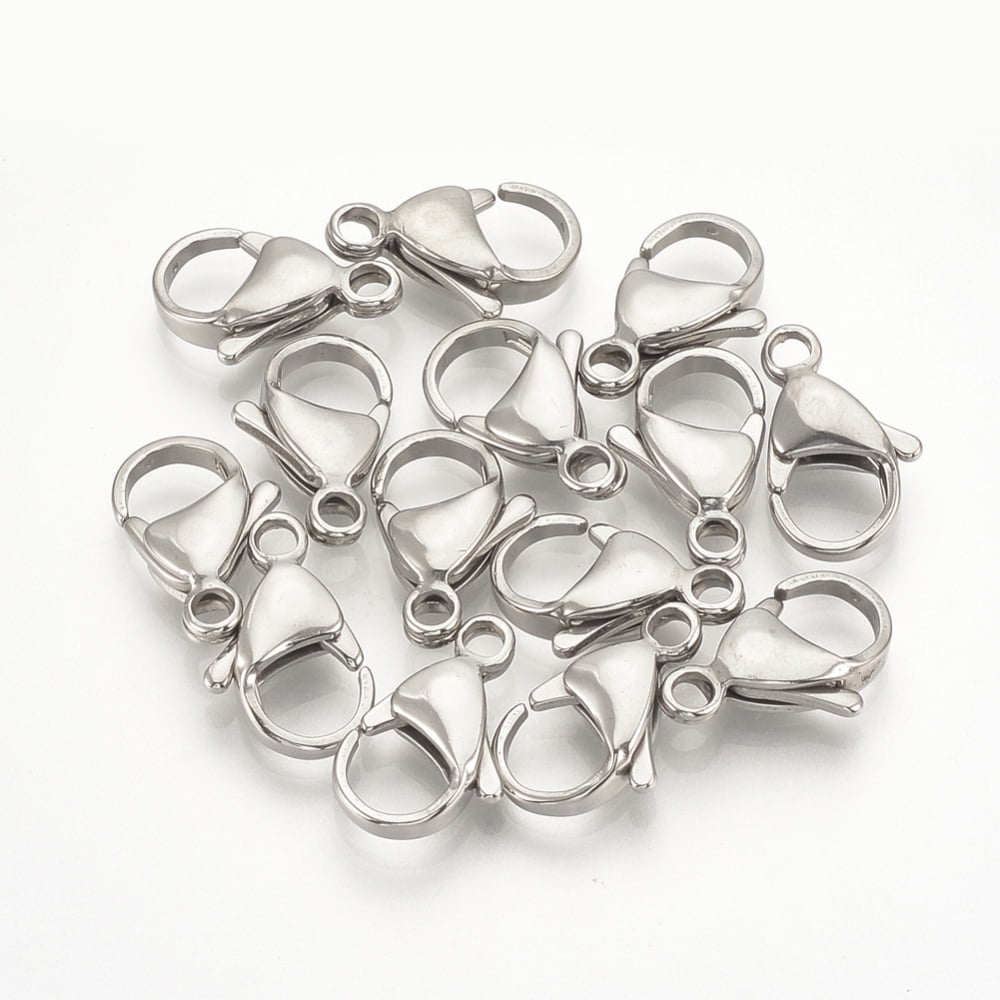 1000 pc Tarnish Resistant 304 Stainless Steel Lobster Claw Clasps Stainless Steel Color 9x6x3mm Hole: 1mm Material: 304 Stainless Steel