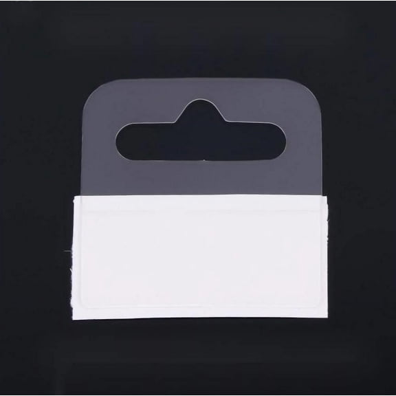 1000 pc Transparent PVC Self Adhesive Hang Tabs Euro Slot Hole Foldable Tabs Display Tabs for Store Retail Display Clear 42x45x0.3mm