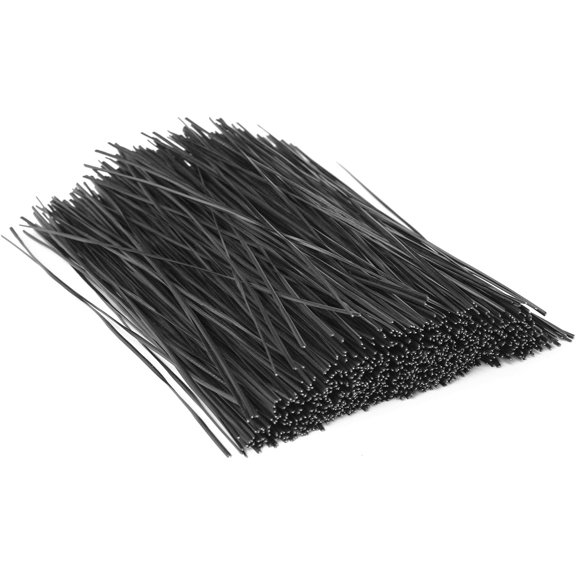 1000 pcs 8 inch Black Cable Twist Ties Plastic Twist Ties with Rugged Metal Innercores Reusable Fastening Cable Cord Wire Ties